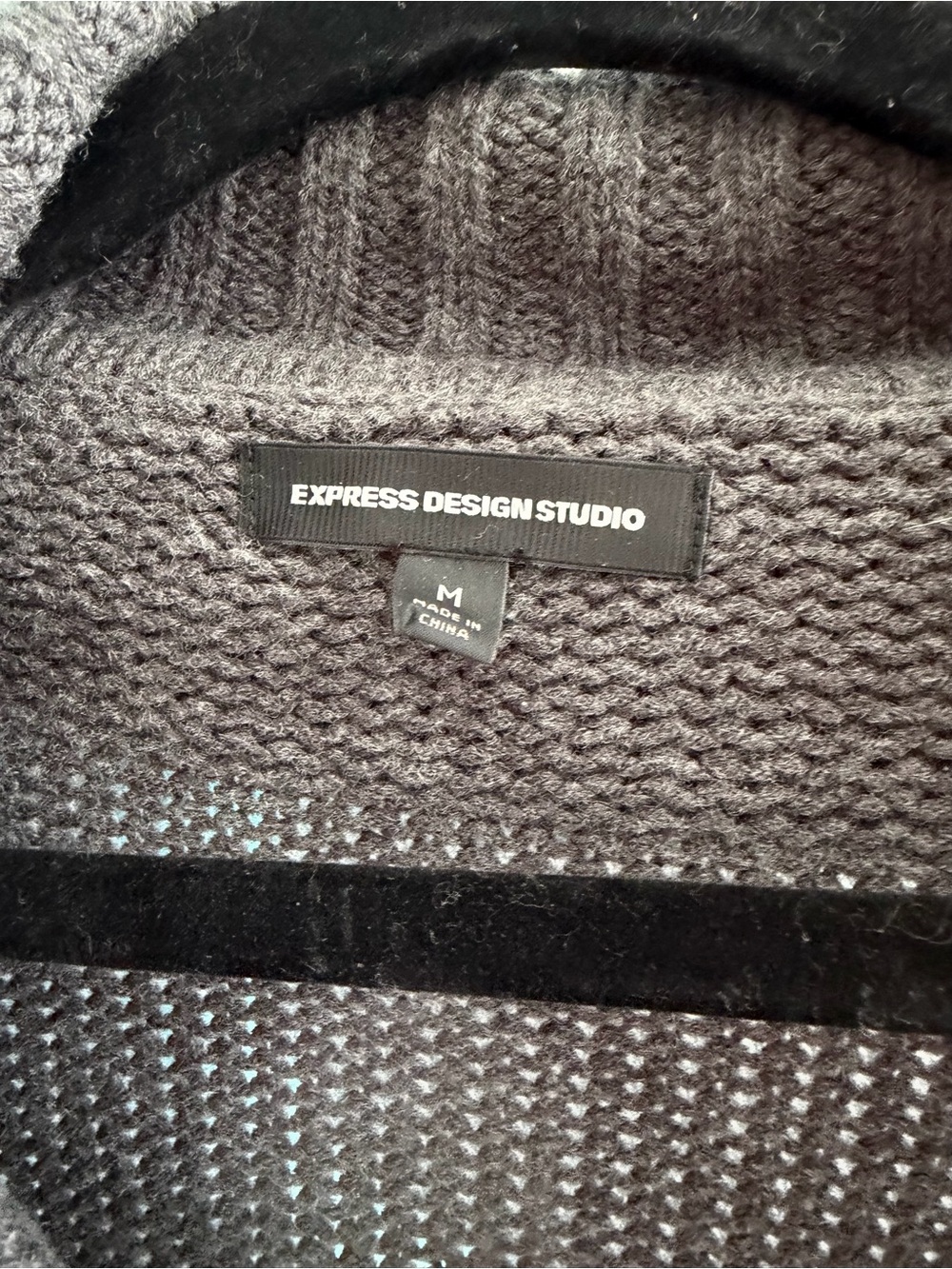 Express Charcoal Gray Wool Blend Shawl-Collar Button Cardigan - Picture 10 of 11